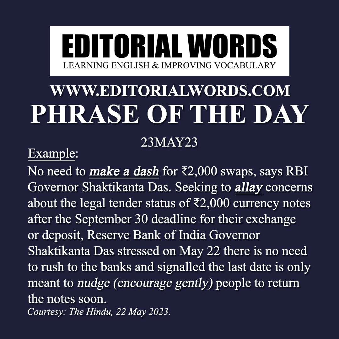 Phrase of the Day (make a dash)-23MAY23 Phrase of the Day (make a dash)-23MAY23