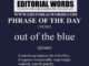 Phrase of the Day (out of the blue)-13JUN23