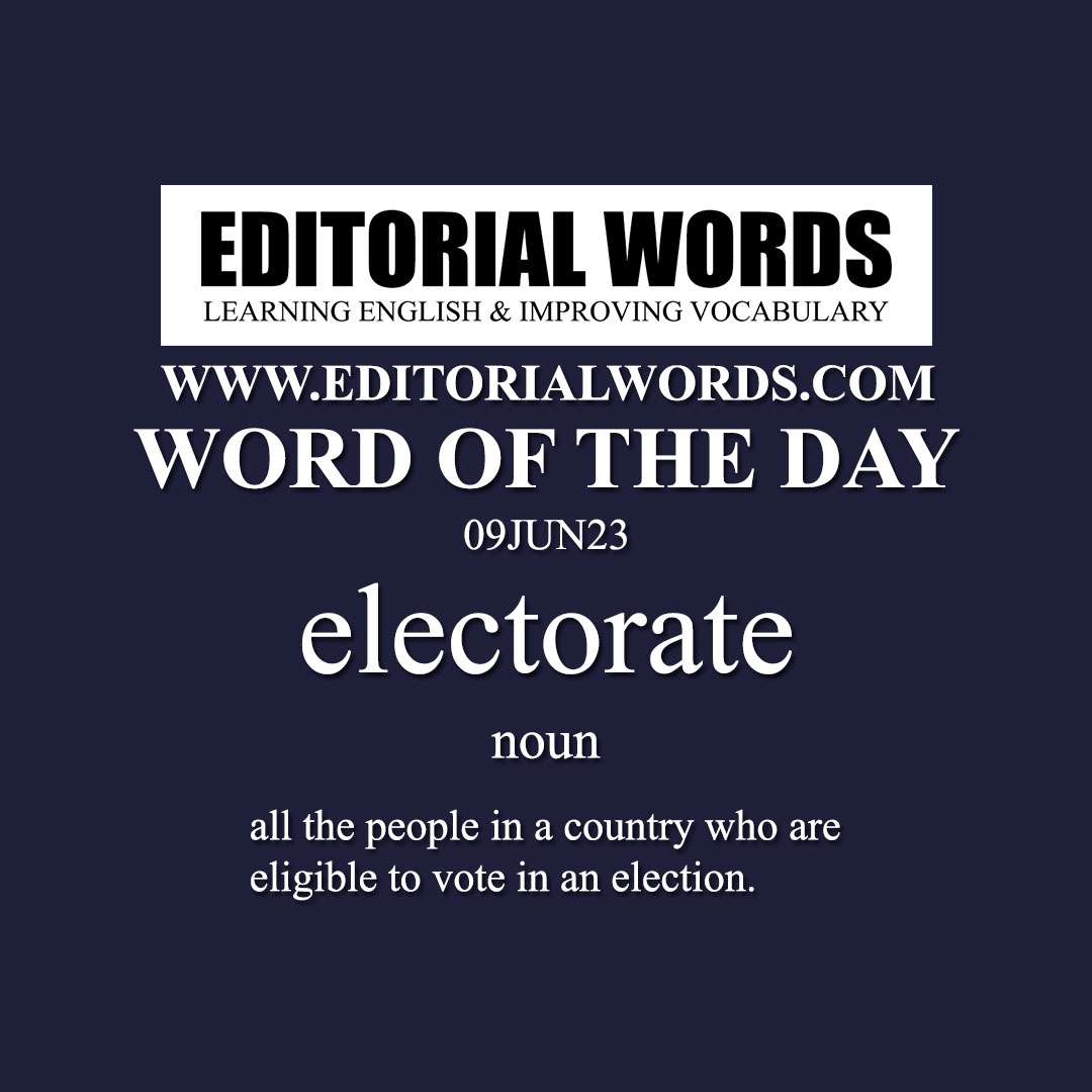 Word of the Day (electorate)-09JUN23