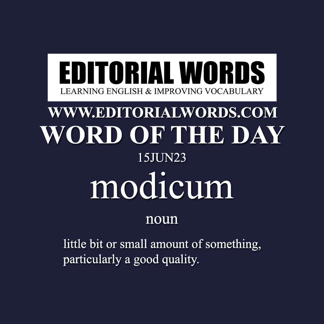 Word of the Day (modicum)-15JUN23
