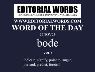 Word of the Day (bode)-25NOV23