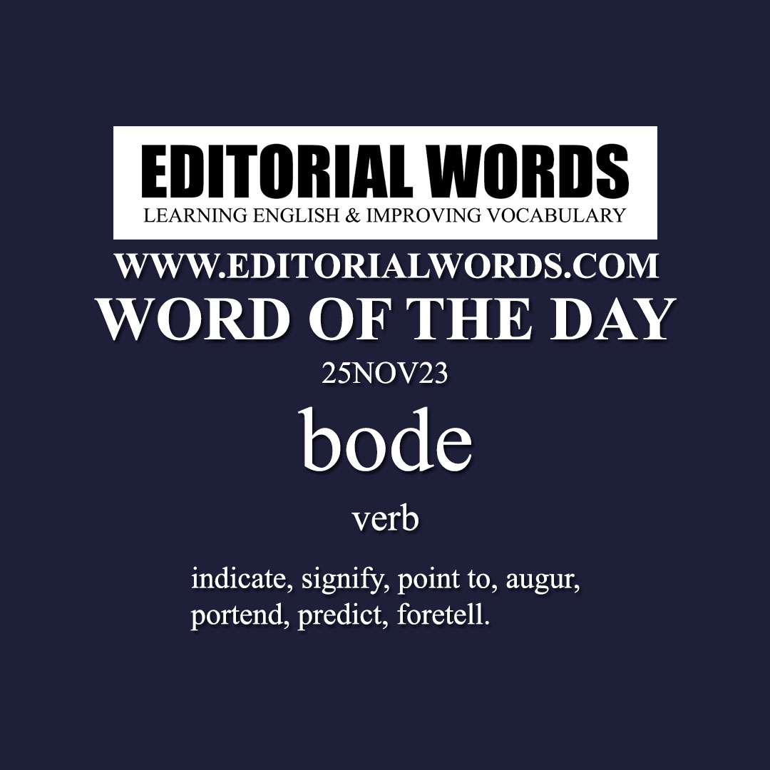 Word of the Day (bode)-25NOV23