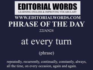 Phrase of the Day (at every turn)-22JAN24