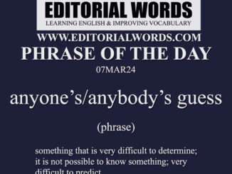 Phrase of the Day (anyone’s/anybody’s guess)-07MAR24