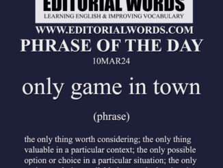 Phrase of the Day (only game in town)-10MAR24