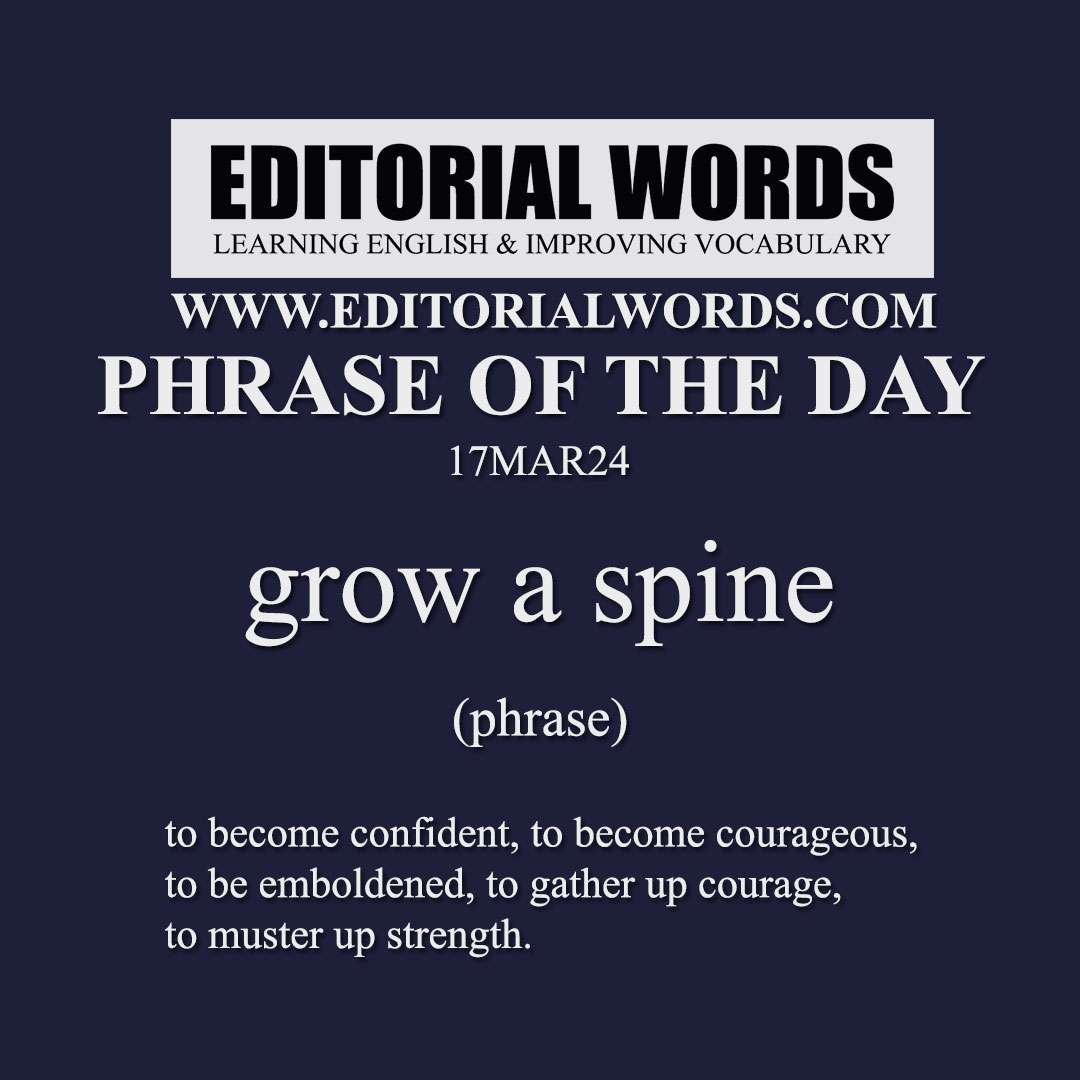 Phrase of the Day (grow a spine)-17MAR24