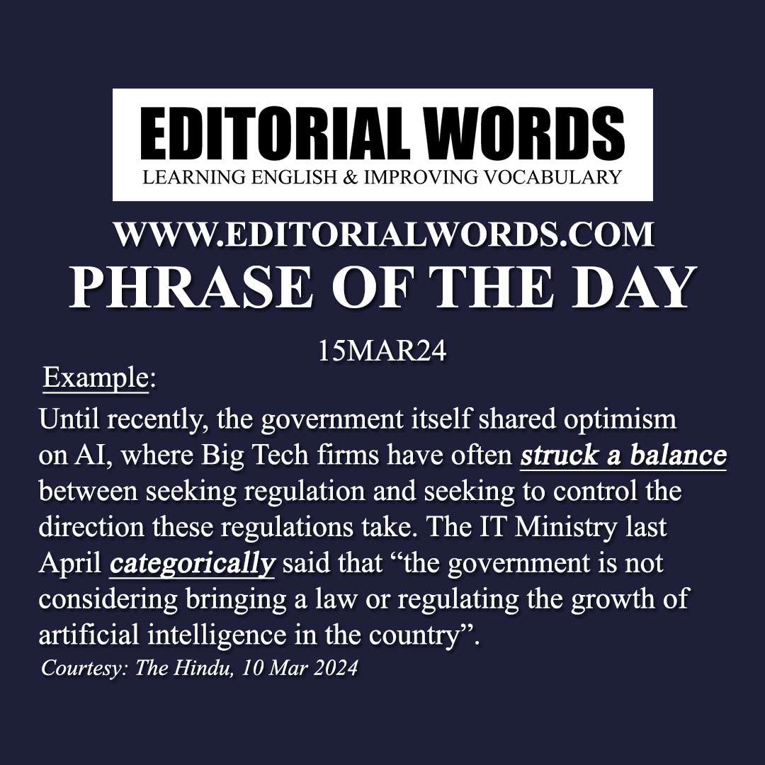 Phrase of the Day (strike a balance)-15MAR24