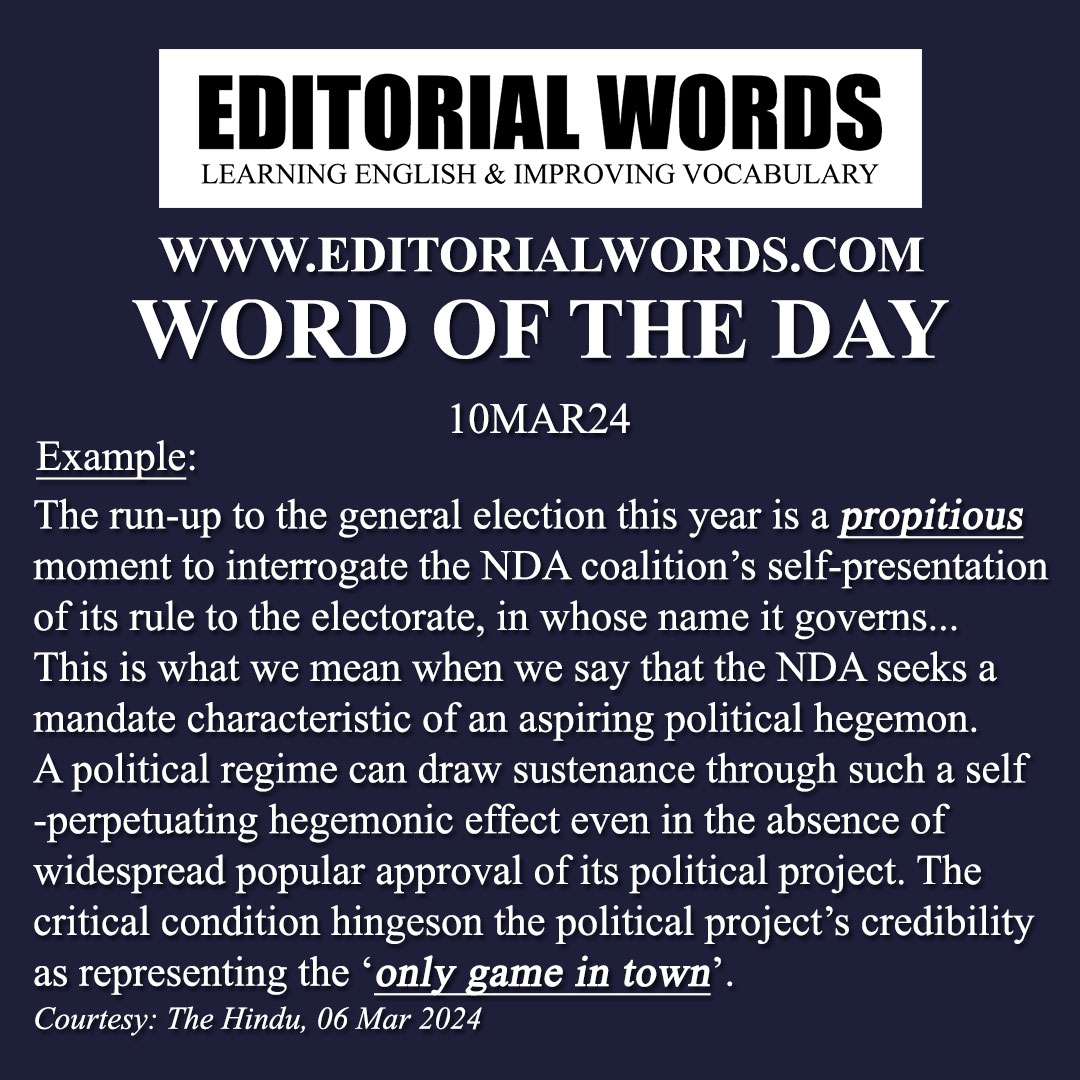 Word of the Day (propitious)-10MAR24