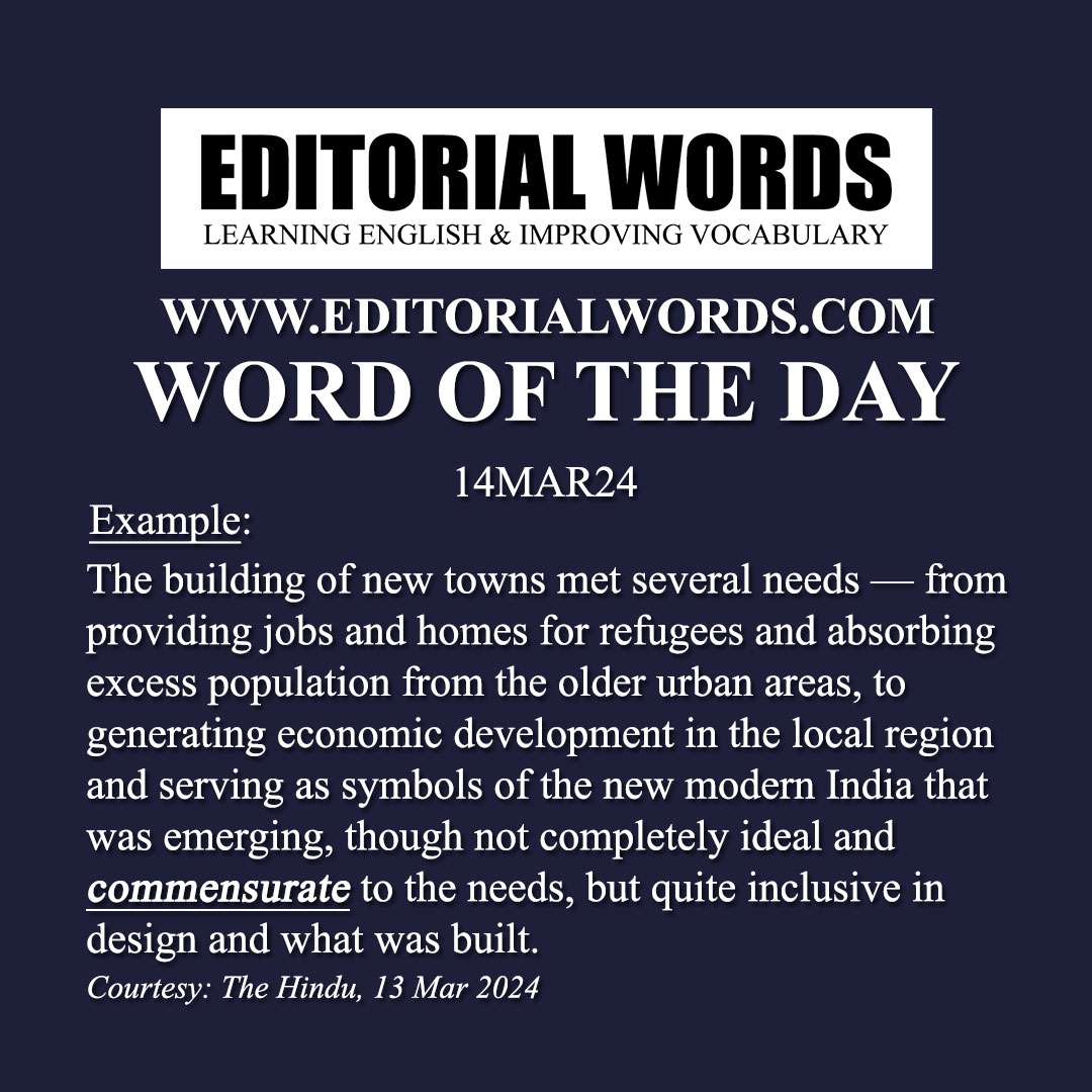 Word of the Day (commensurate)-14MAR24