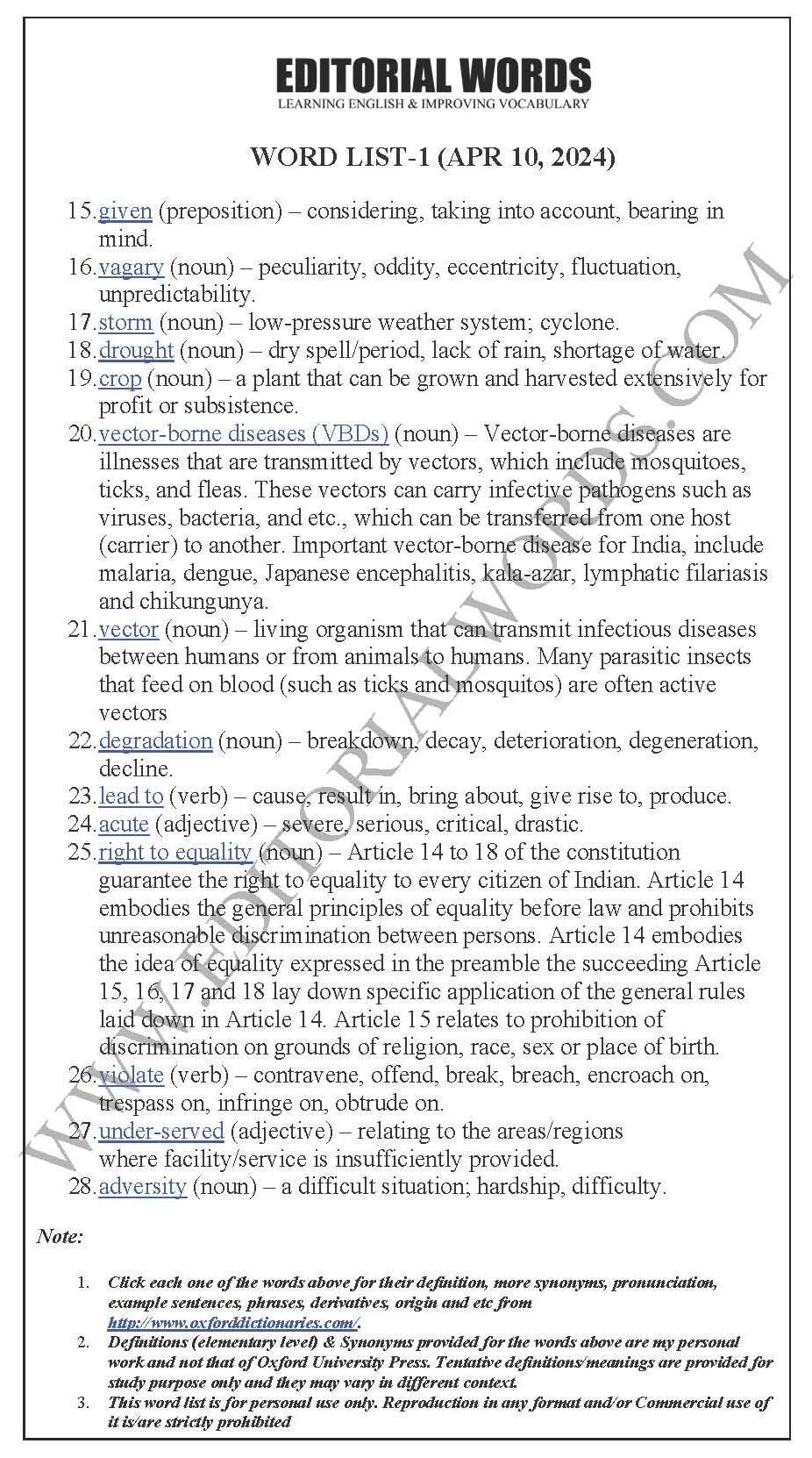 The Hindu Editorial (A distinct right) – Apr 10, 2024