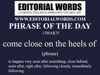 Phrase of the Day (come close on the heels of)-13MAR25