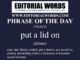Phrase of the Day (put a lid on)-17MAY25