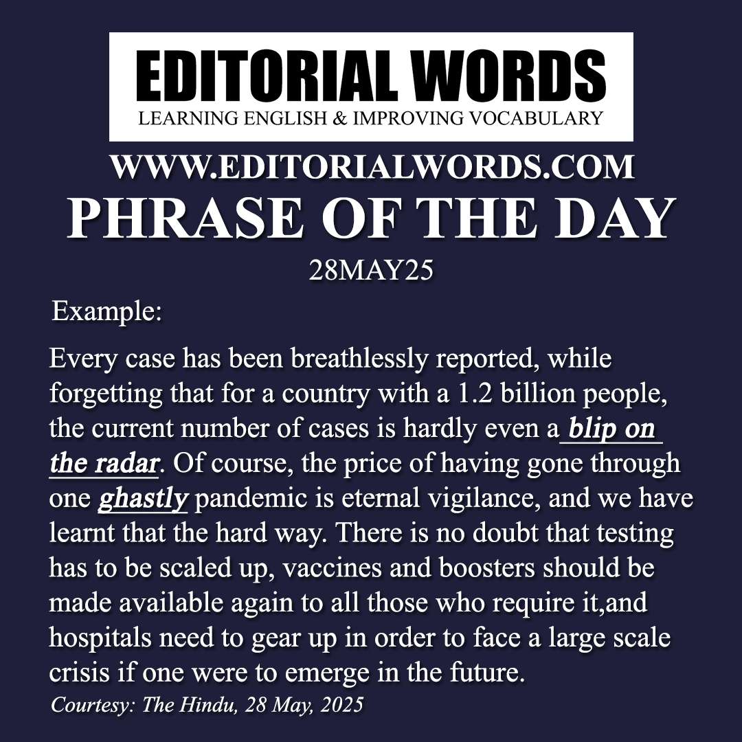 Phrase of the Day (a blip on the radar)-28MAY25 Phrase of the Day (a blip on the radar)-28MAY25