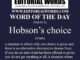 Word of the Day (Hobson’s choice)-24MAY25