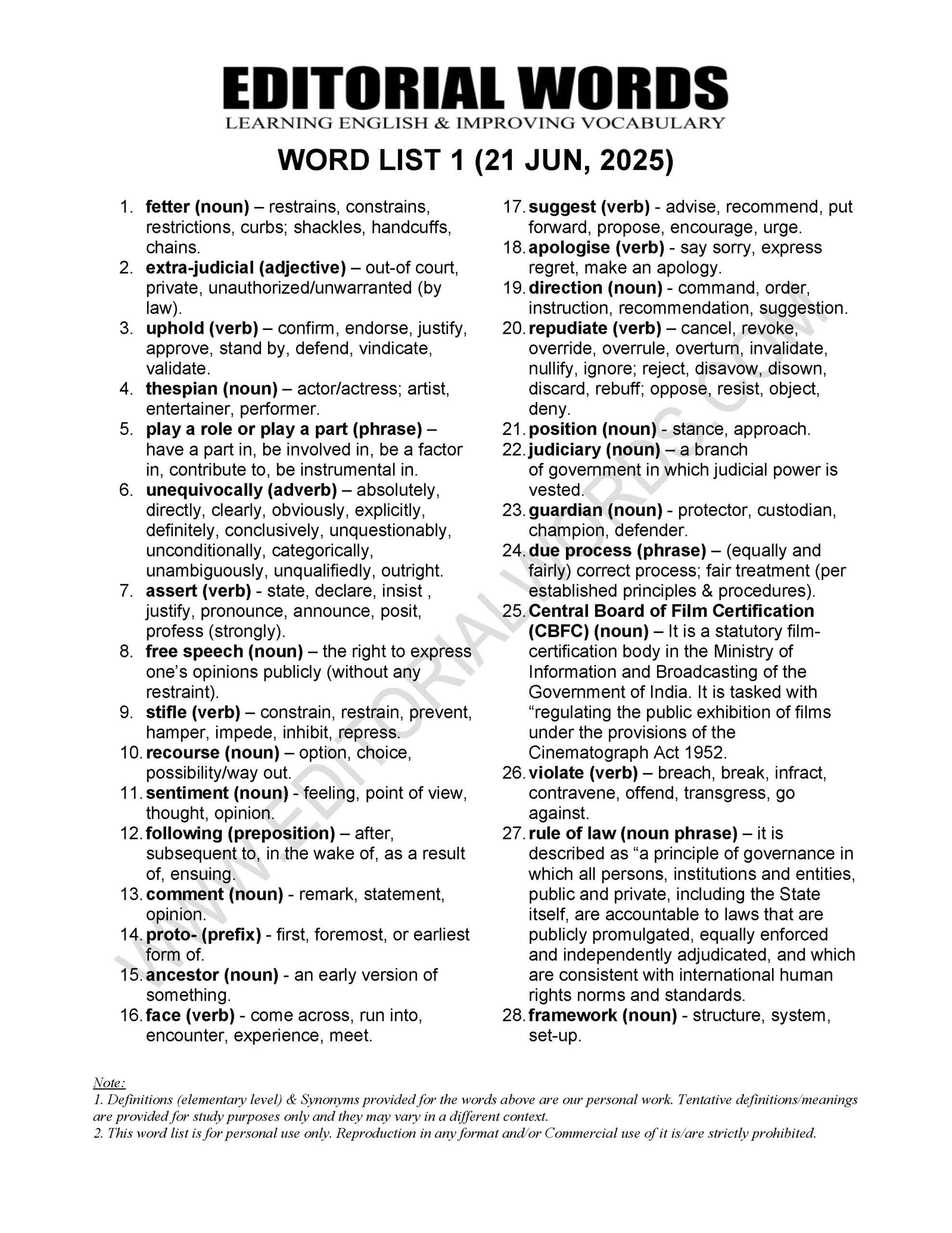 The Hindu Editorial (​​​No fetters) – Jun 21, 2025