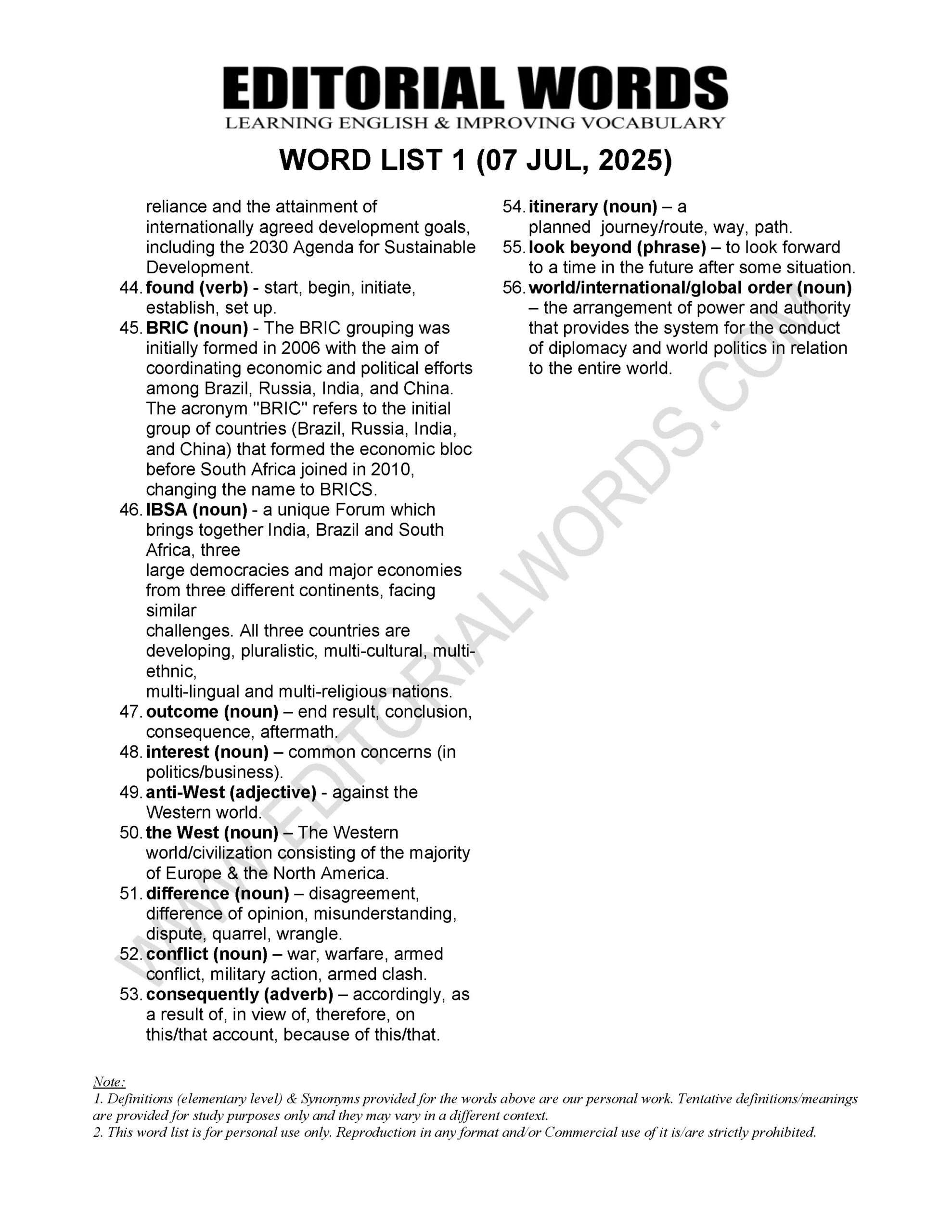 The Hindu Editorial (Common goals) – Jul 07, 2025