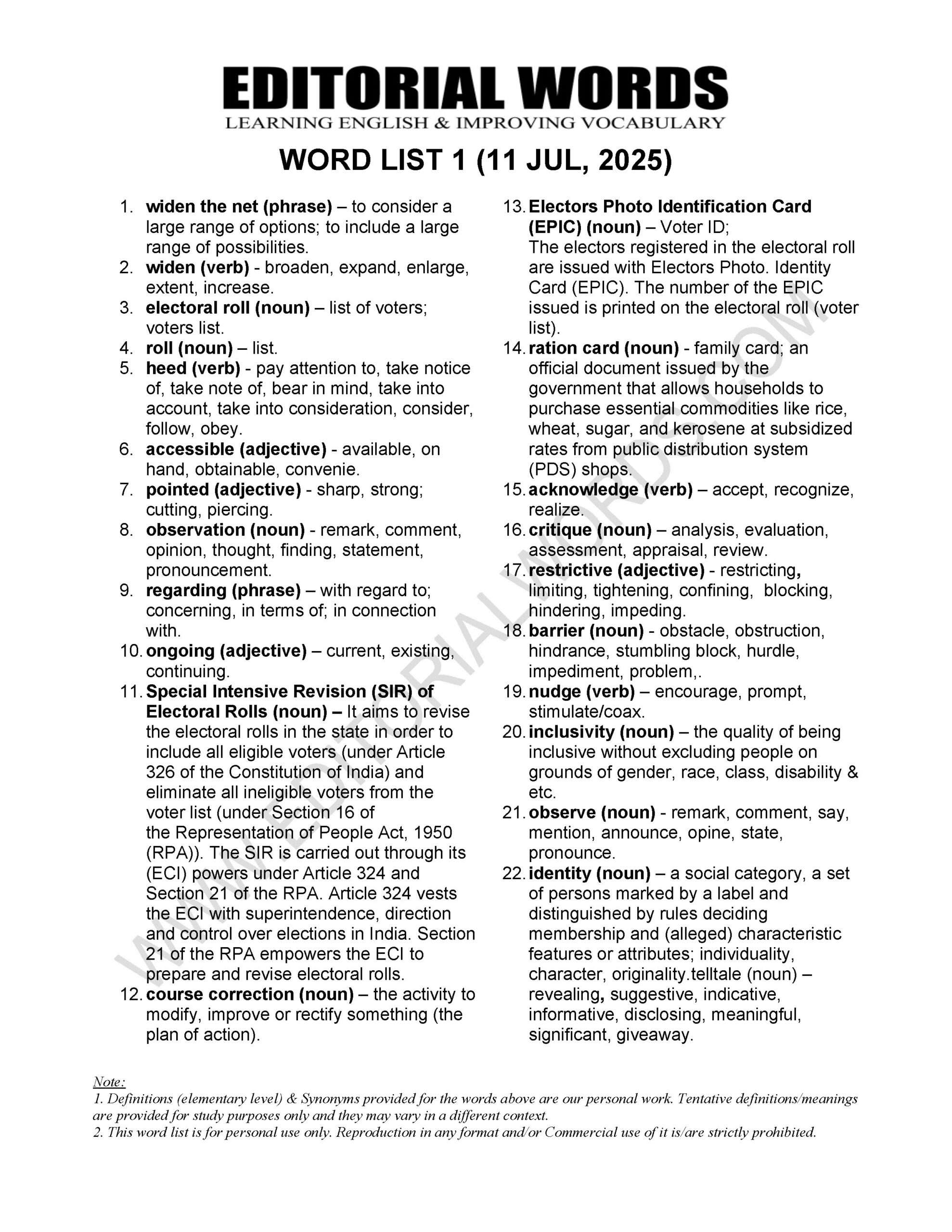 The Hindu Editorial (​Widen the net) – Jul 11, 2025