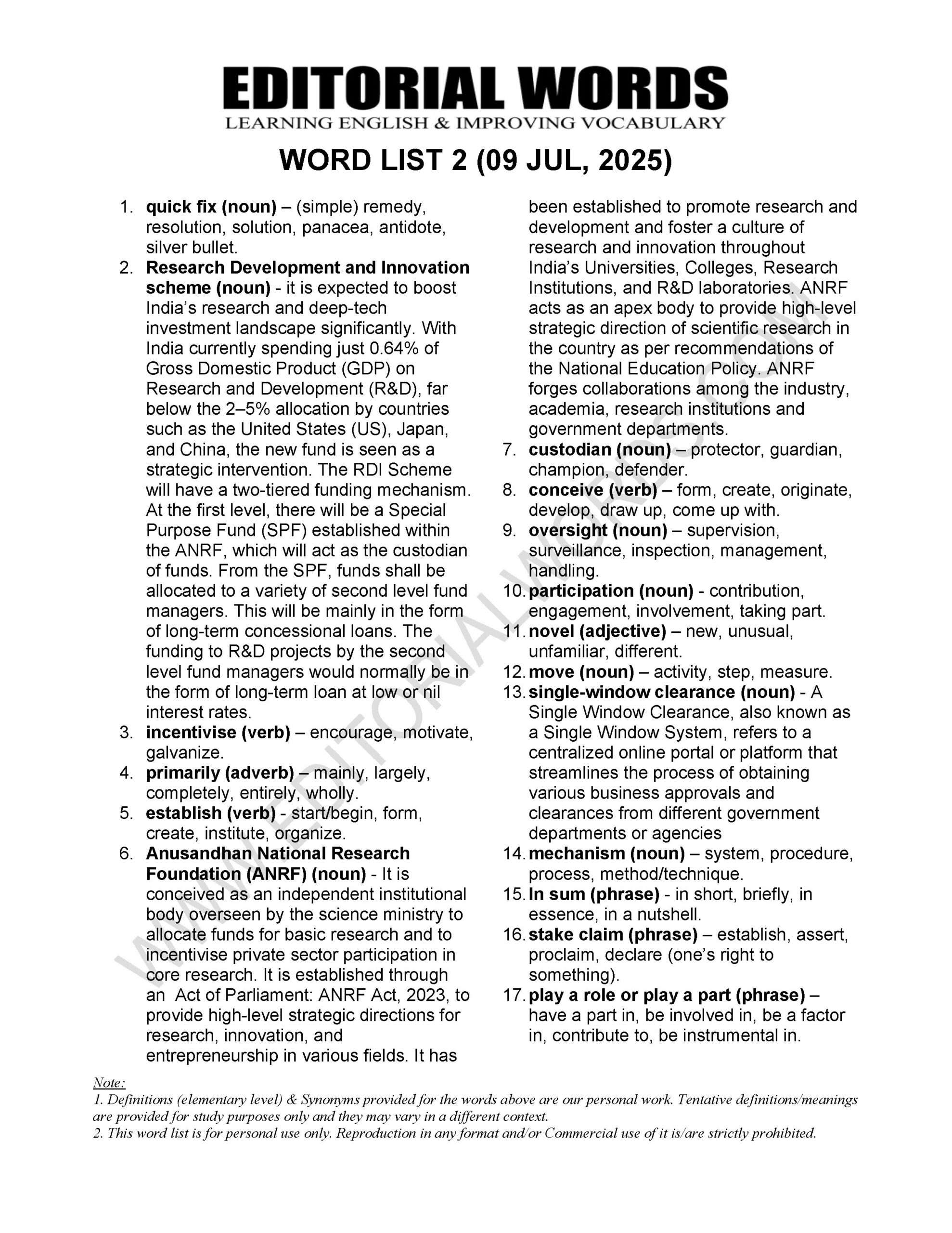 The Hindu Editorial (​Quick fix) – Jul 09, 2025