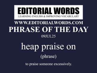 Phrase of the Day (heap praise on)-09JUL25