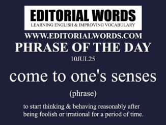 Phrase of the Day (come to one's senses)-10JUL25