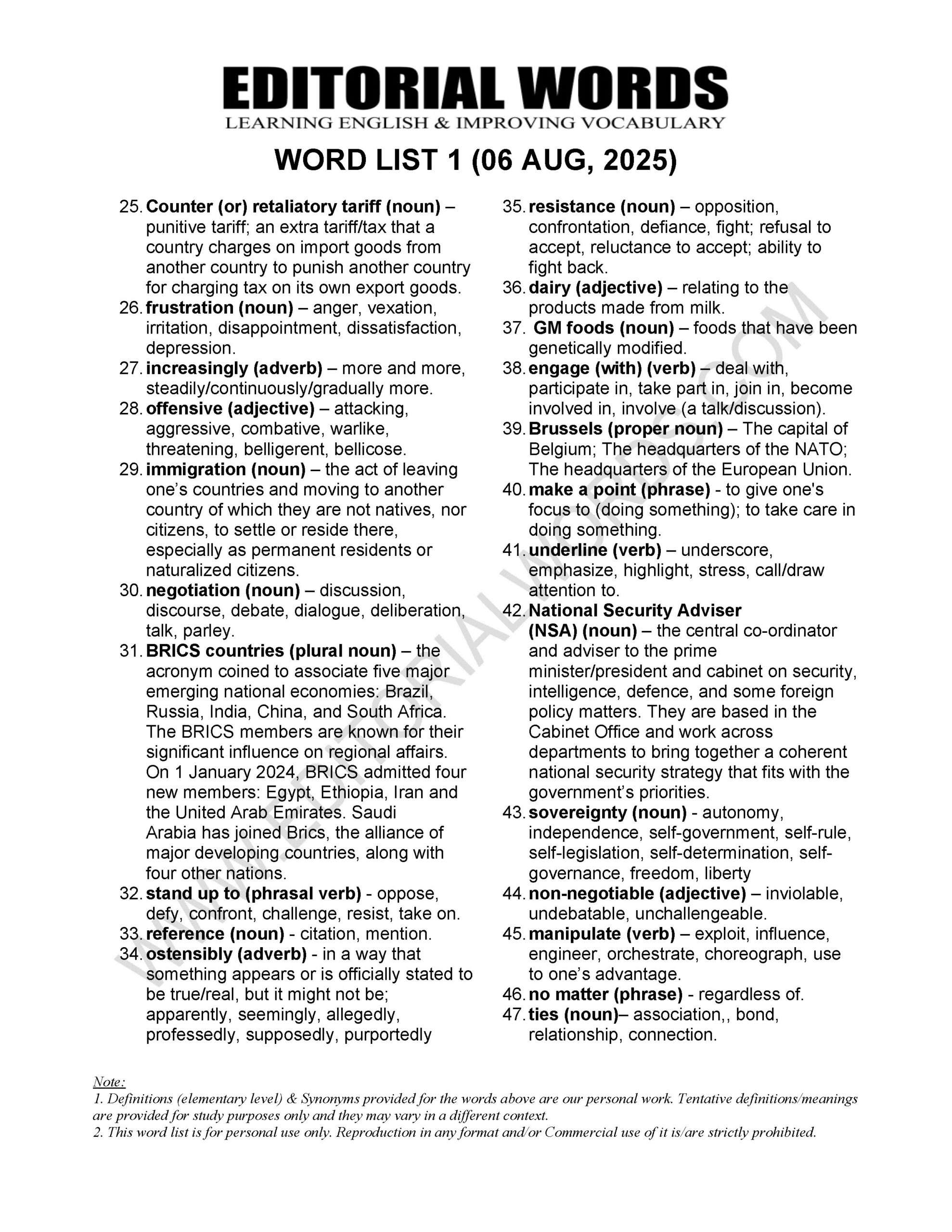 The Hindu Editorial (​​​Bullying tactics) – Aug 06, 2025