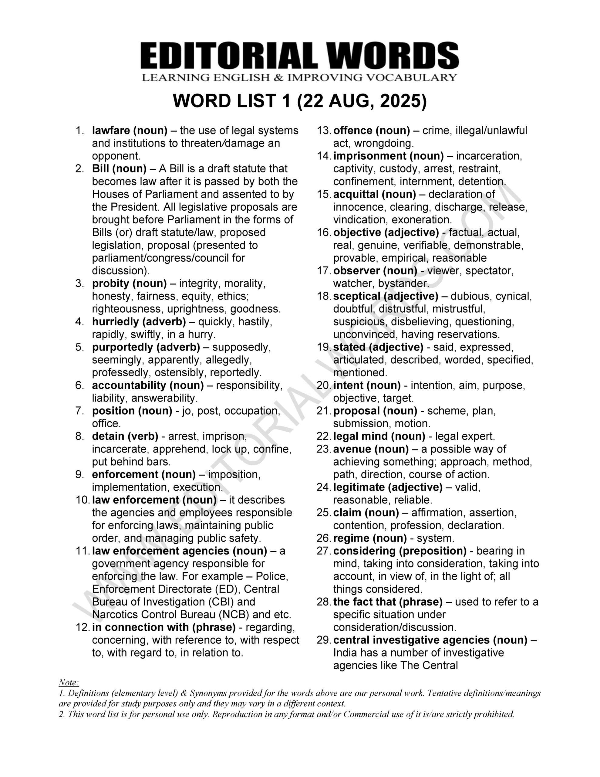 The Hindu Editorial (​Lawfare politics) – Aug 22, 2025