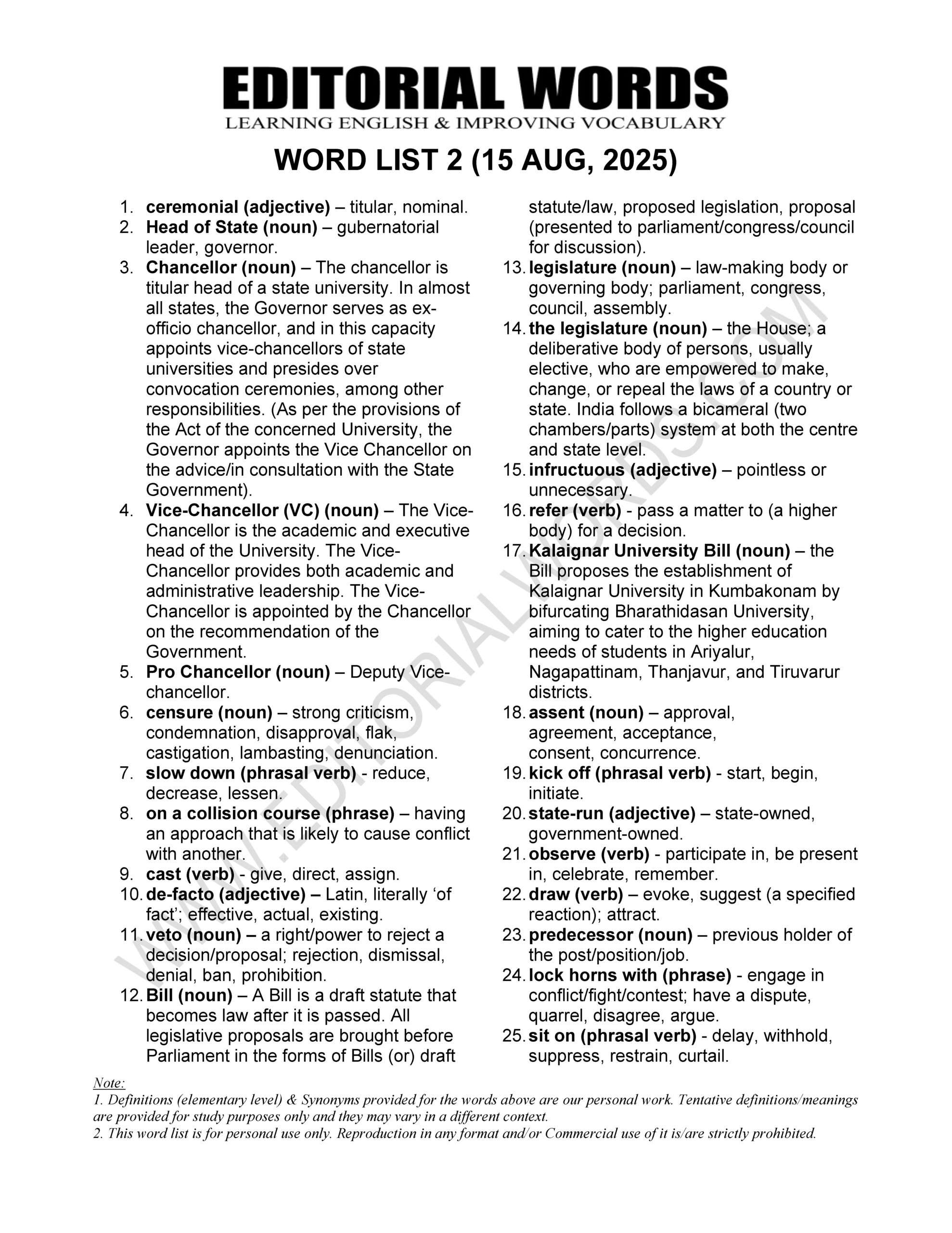 The Hindu Editorial (​​​​​​Ceremonial heads) – Aug 15, 2025