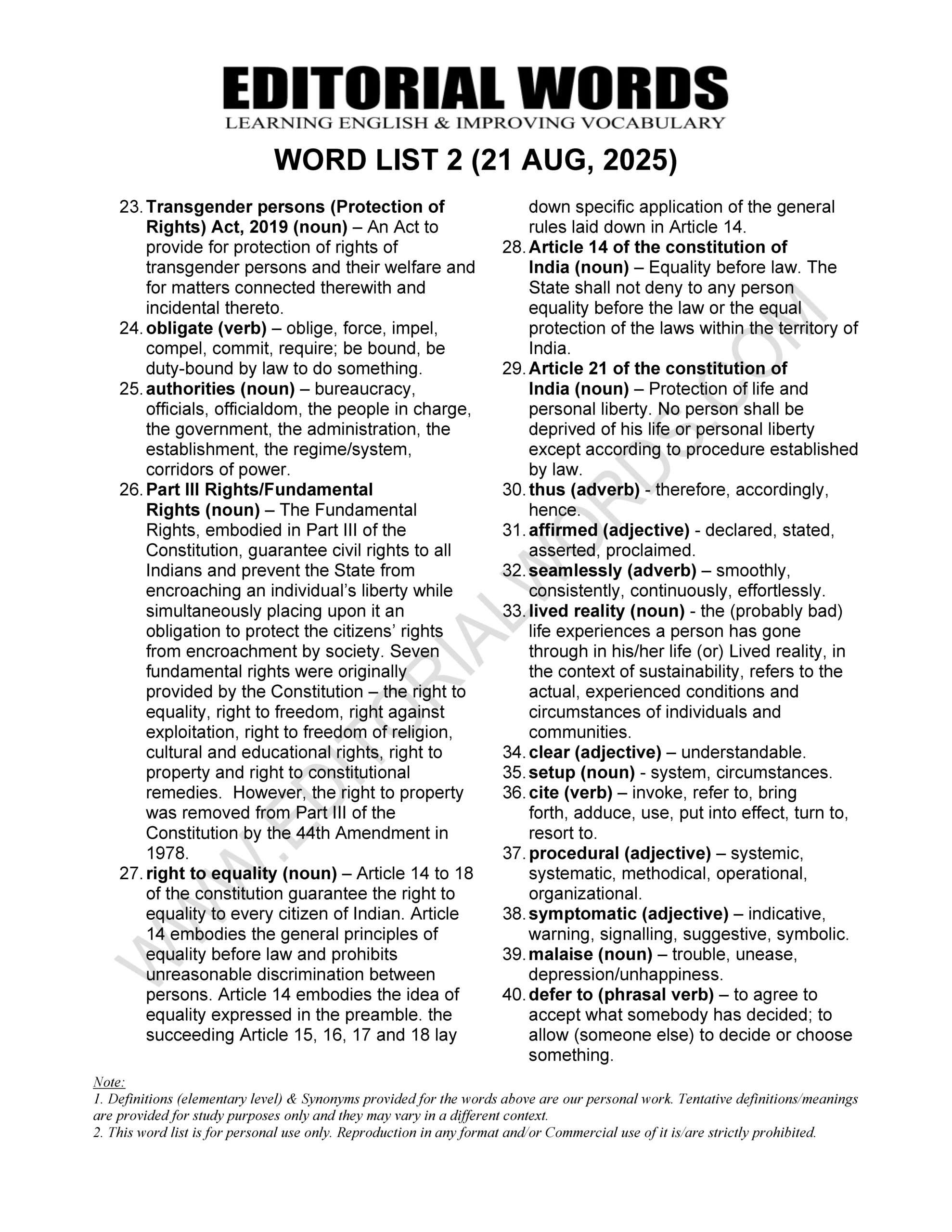 The Hindu Editorial (​​​​​​Punishing process) – Aug 21, 2025