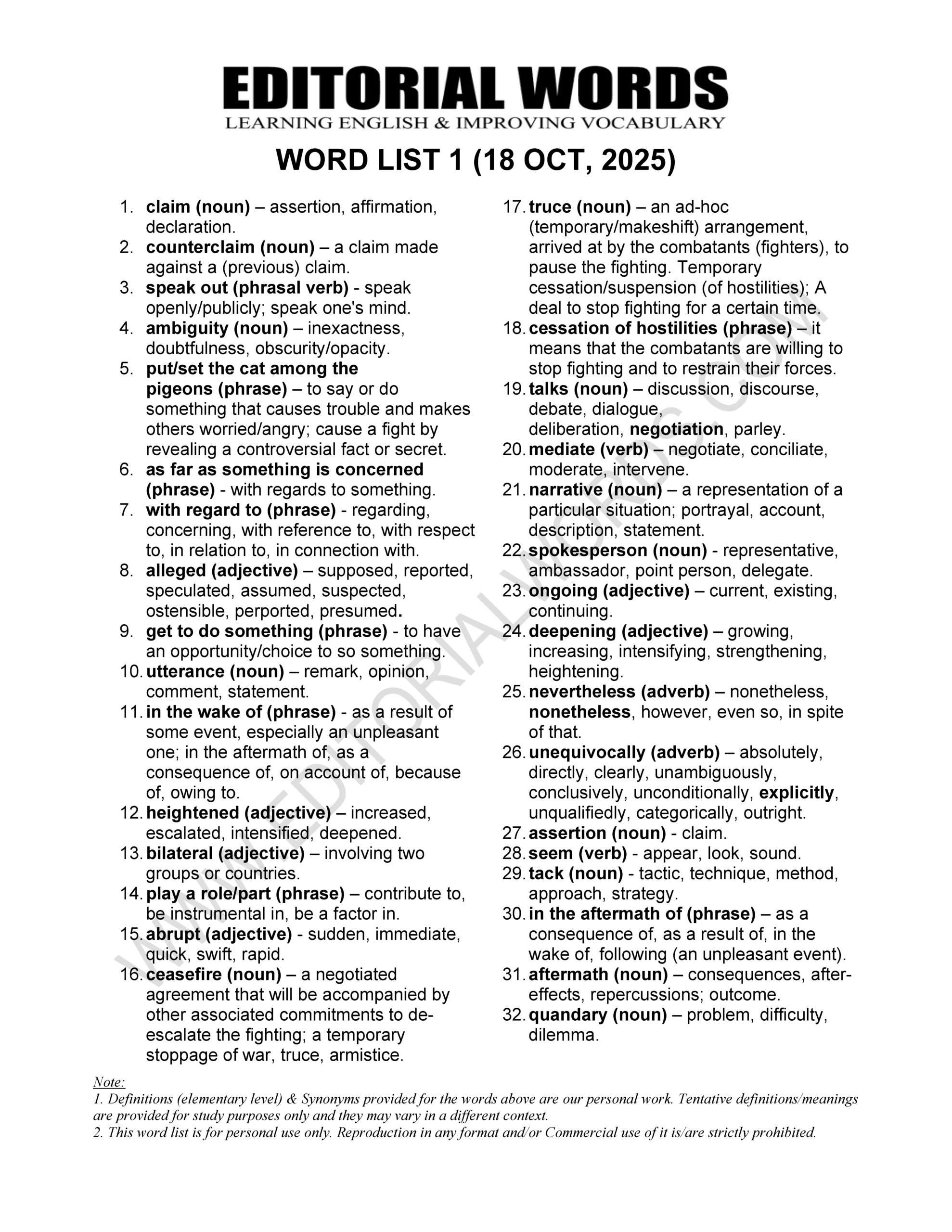 The Hindu Editorial (claim counterclaim) – Oct 18, 2025