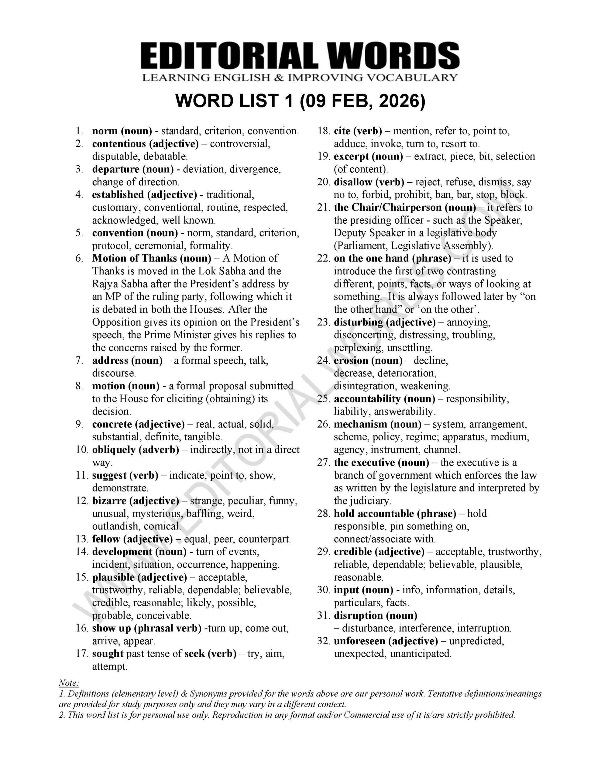 The Hindu Editorial (​Question and answer) – Feb 09, 2026
