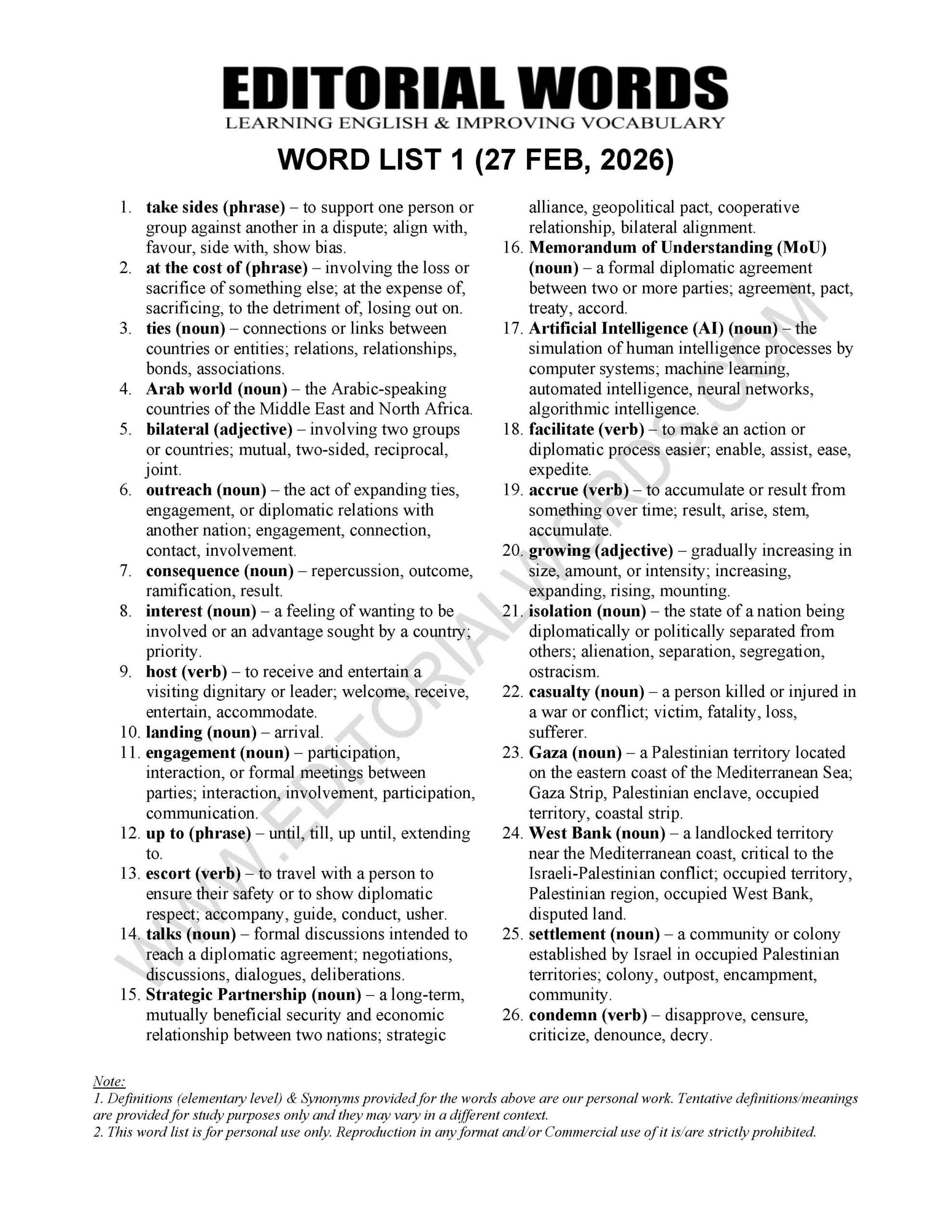 The Hindu Editorial (Taking sides) – Feb 27, 2026