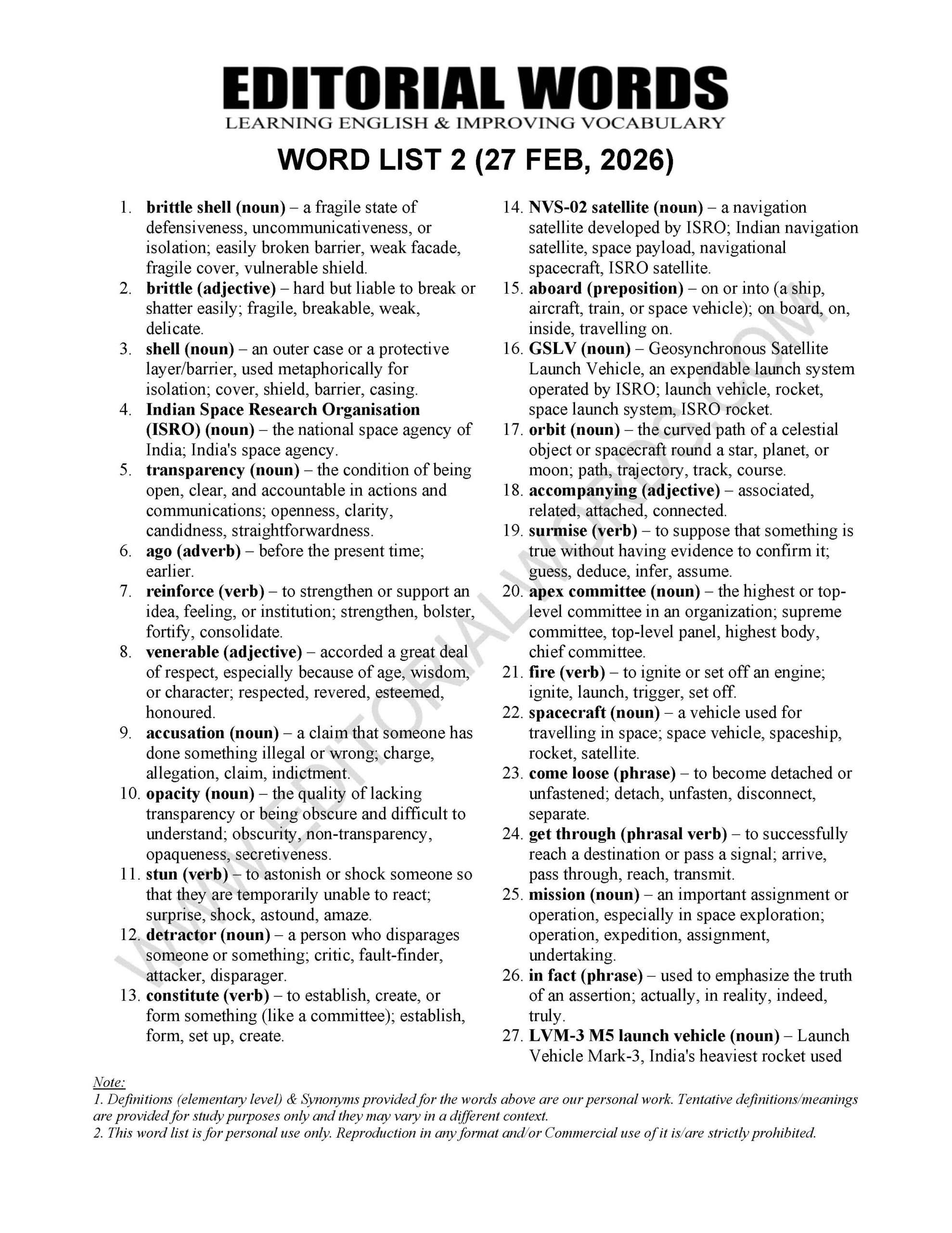The Hindu Editorial (​A brittle shell) – Feb 27, 2026