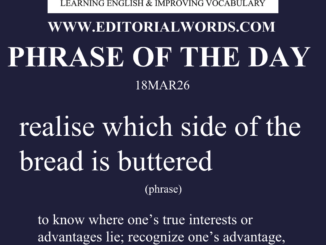 Phrase of the Day (realise which side of the bread is buttered)-18MAR26