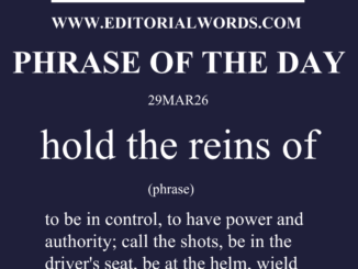 Phrase of the Day (hold the reins of)-29MAR26