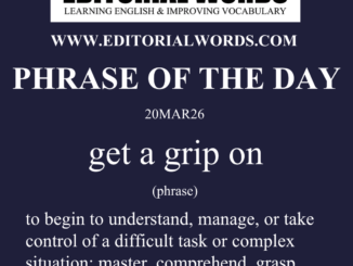 Phrase of the Day (get a grip on)-20MAR26