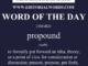 Word of the Day (propound)-21MAR26