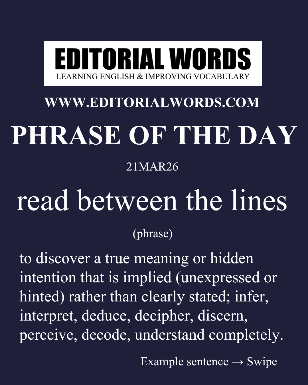 Phrase of the Day (read between the lines)-21MAR26