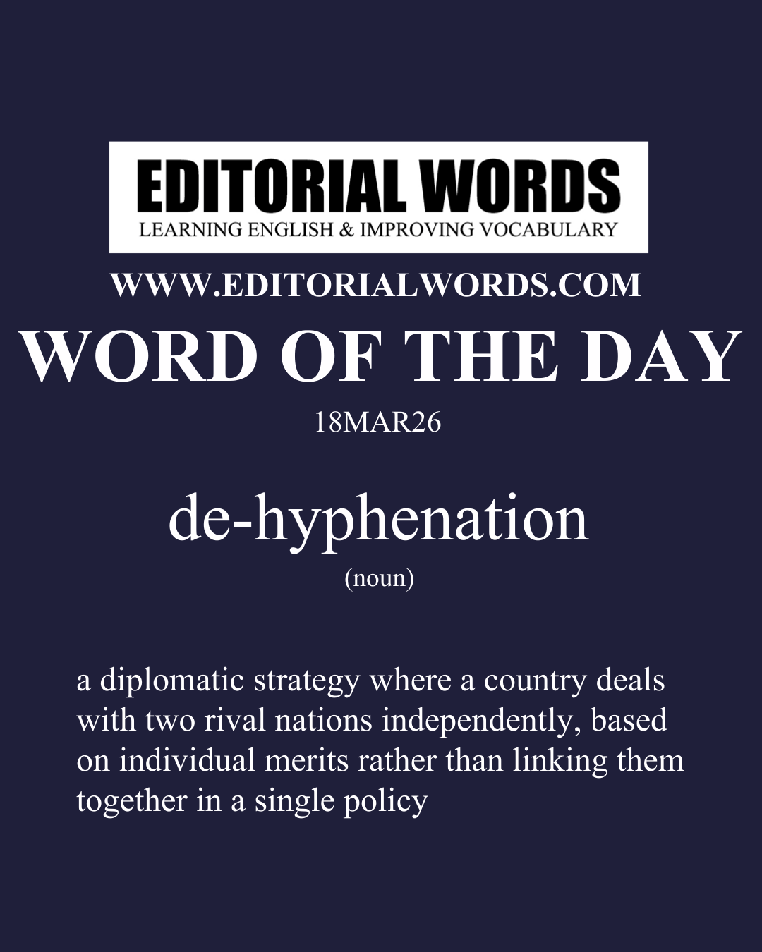 Word of the Day (de-hyphenation)-18MAR26