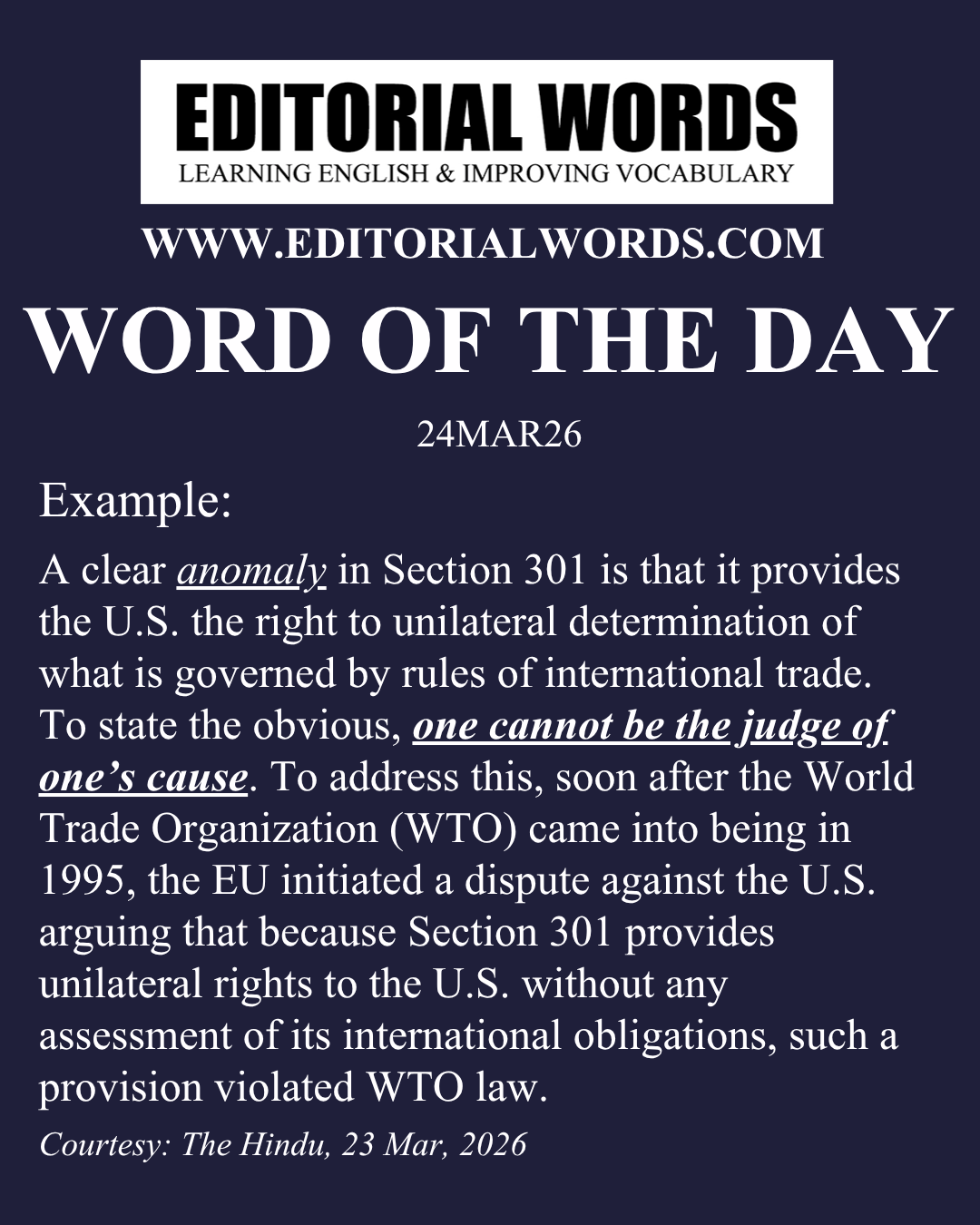 Word of the Day (anomaly)-24MAR26