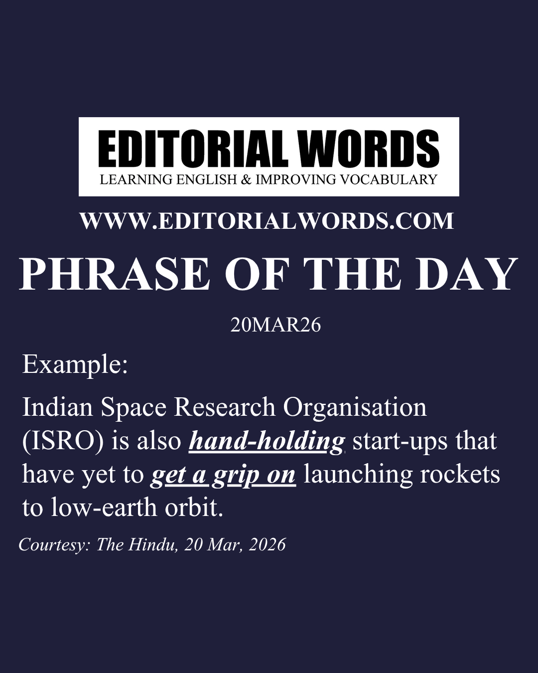 Phrase of the Day (get a grip on)-20MAR26