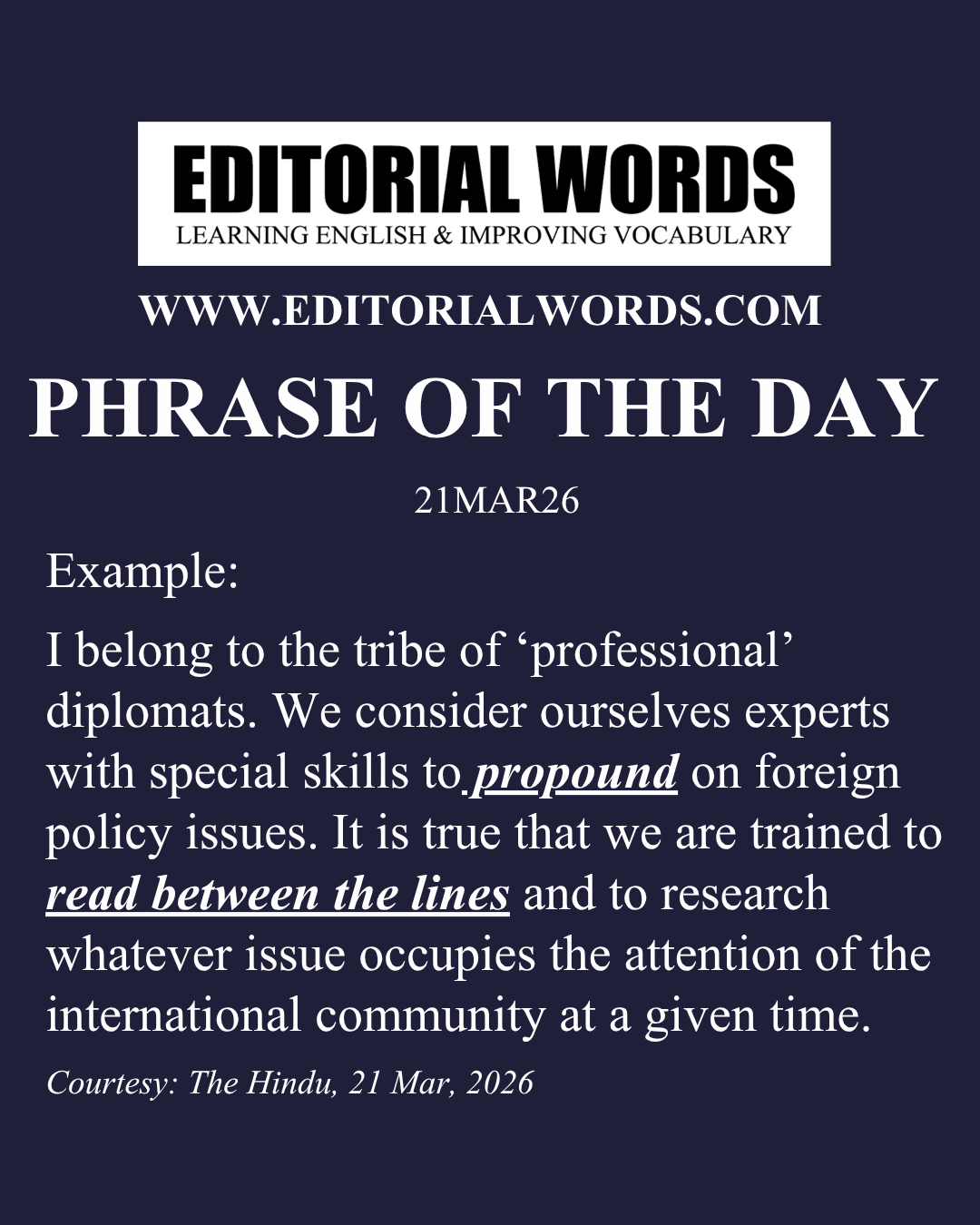 Phrase of the Day (read between the lines)-21MAR26