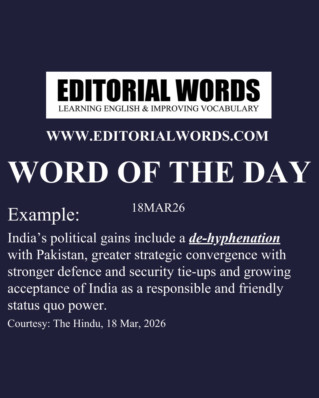 Word of the Day (de-hyphenation)-18MAR26