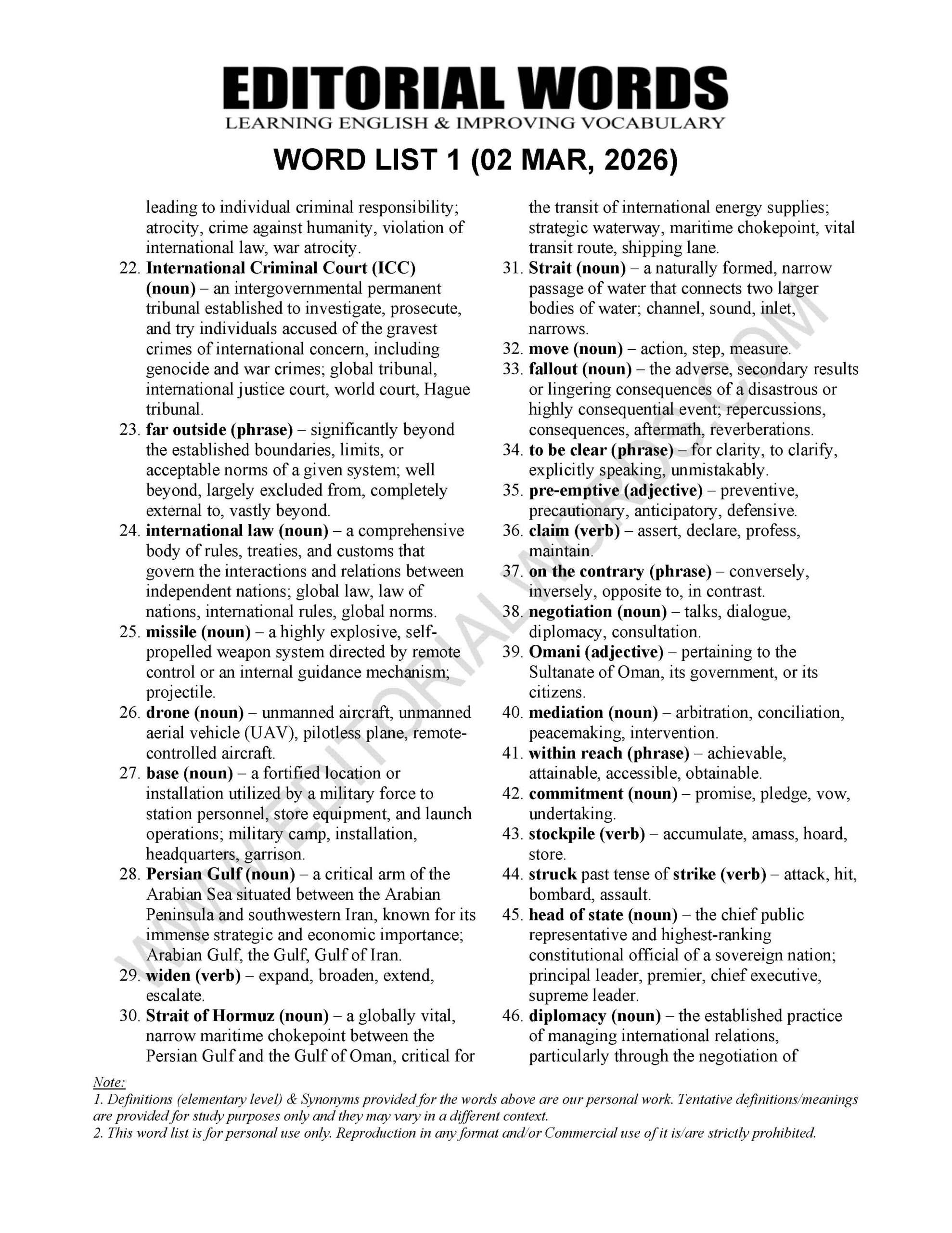 The Hindu Editorial (​Imperial war) – Mar 02, 2026