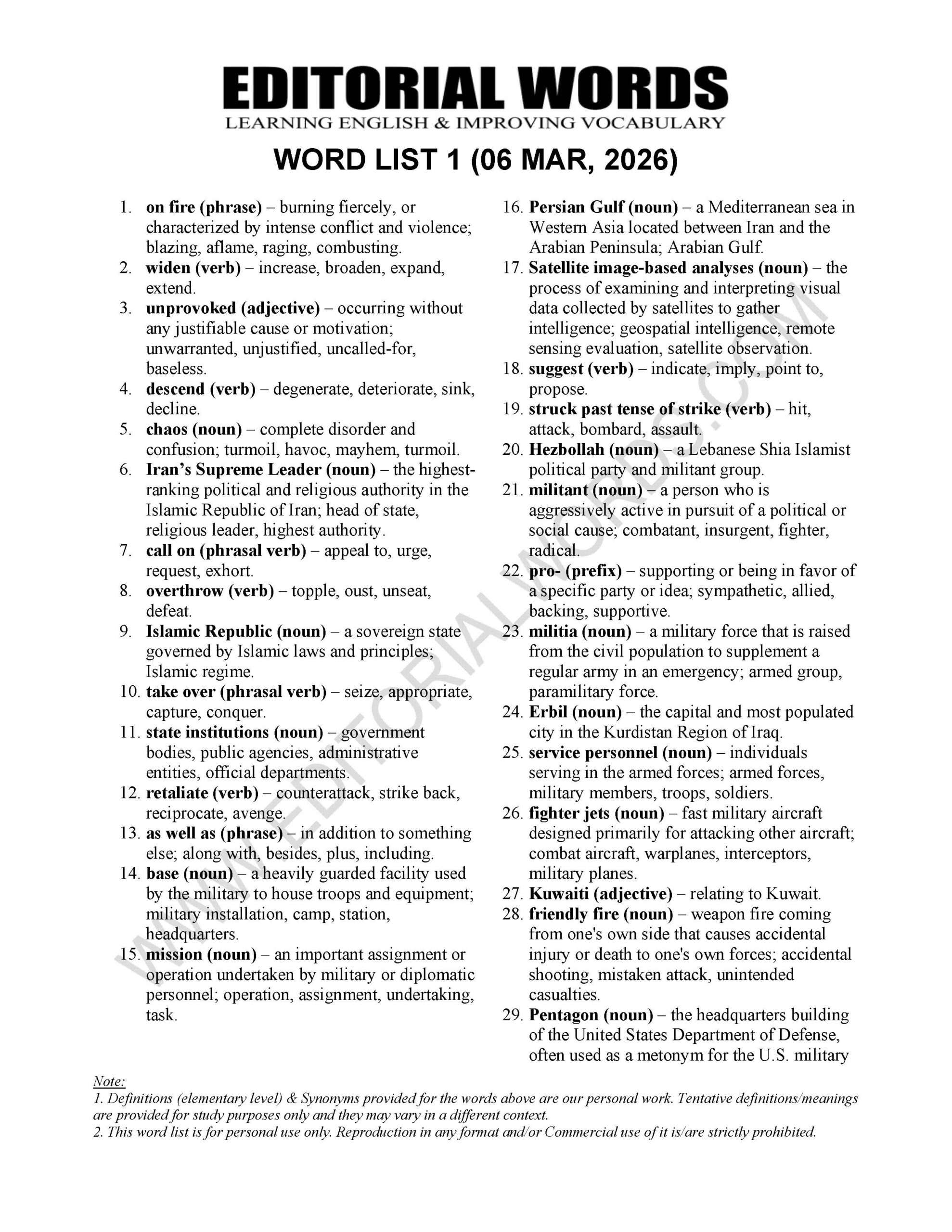 The Hindu Editorial (​​West Asia on fire) – Mar 06, 2026