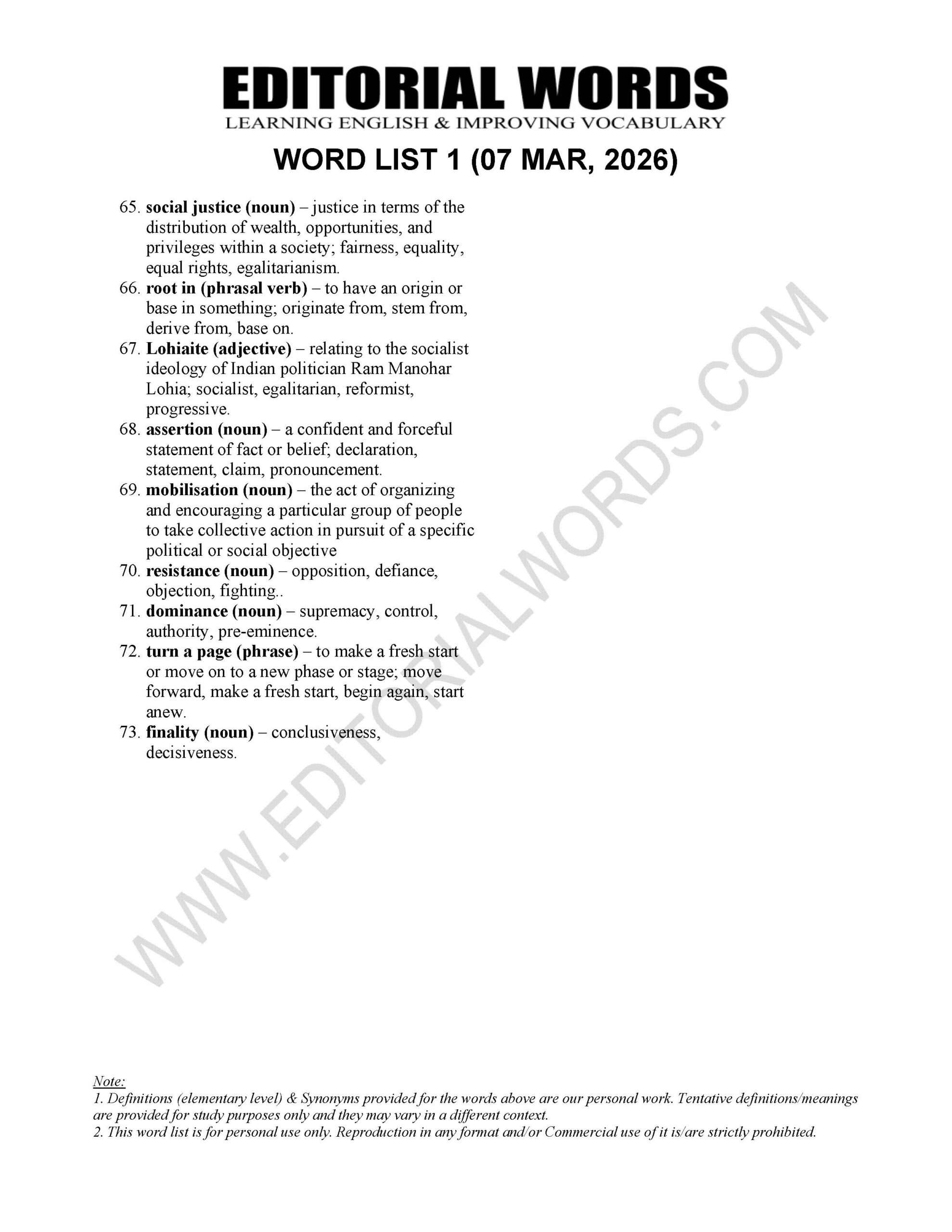 The Hindu Editorial (Autumn of a socialist) – Mar 07, 2026 The Hindu Editorial (Autumn of a socialist) – Mar 07, 2026