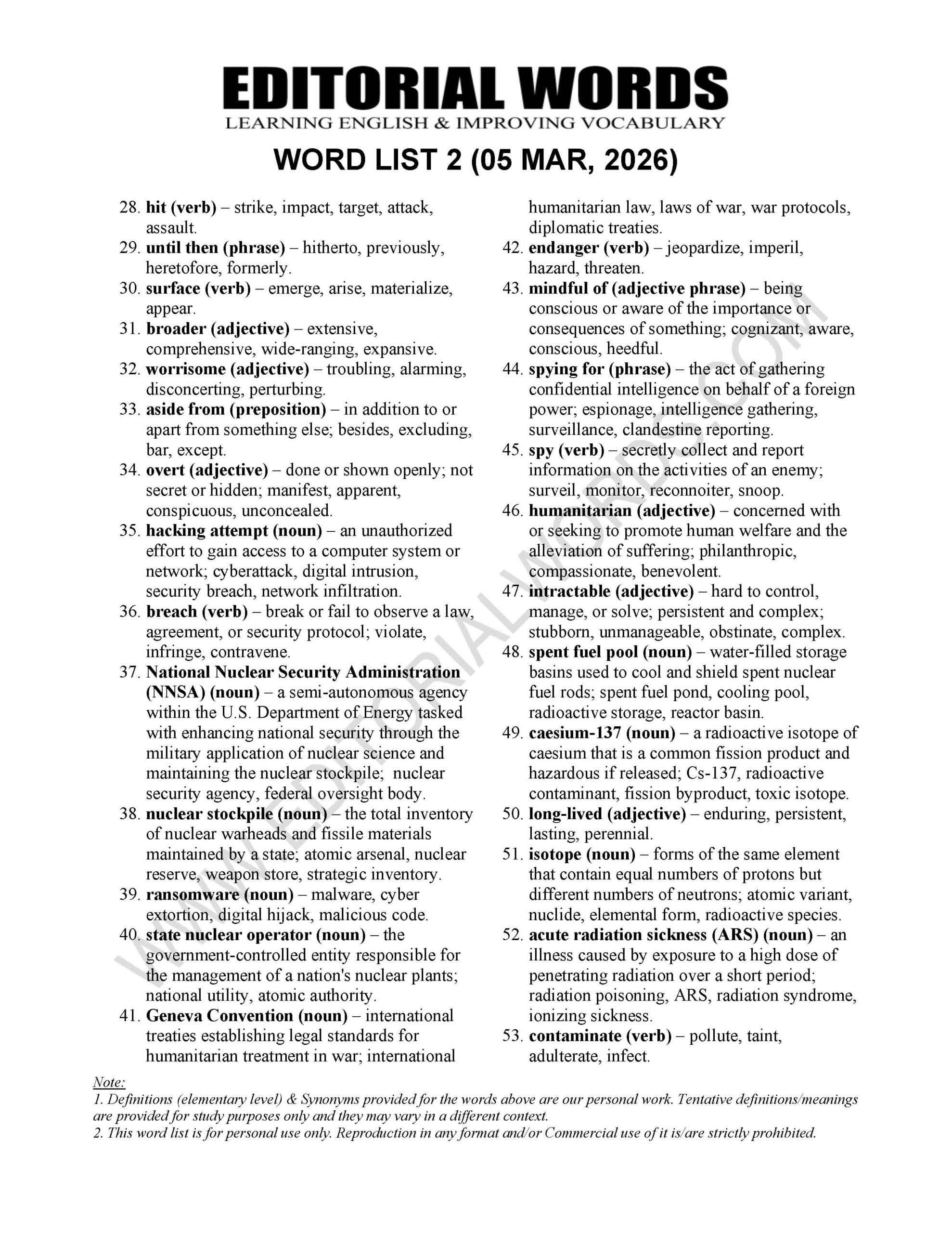 The Hindu Editorial (​​Reckless wreckers) – Mar 05, 2026