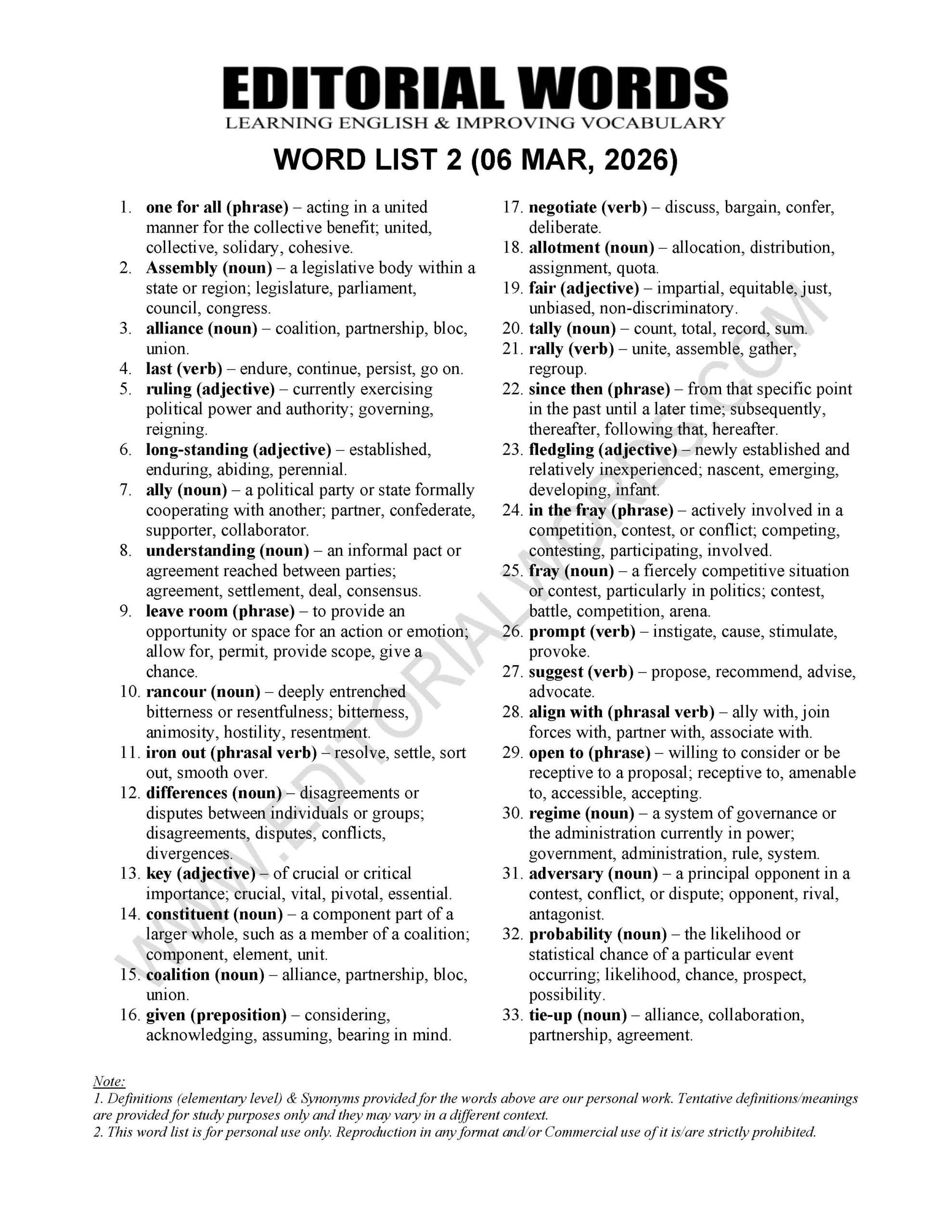 The Hindu Editorial (One for all) – Mar 06, 2026