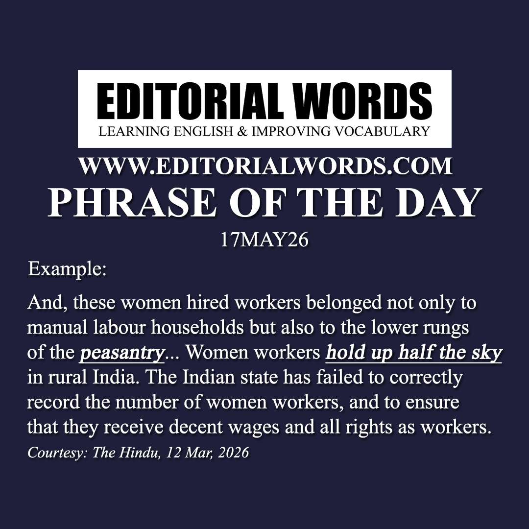 Phrase of the Day (hold up half the sky)-17MAR26