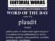 Word of the Day (plaudit)-16MAR26