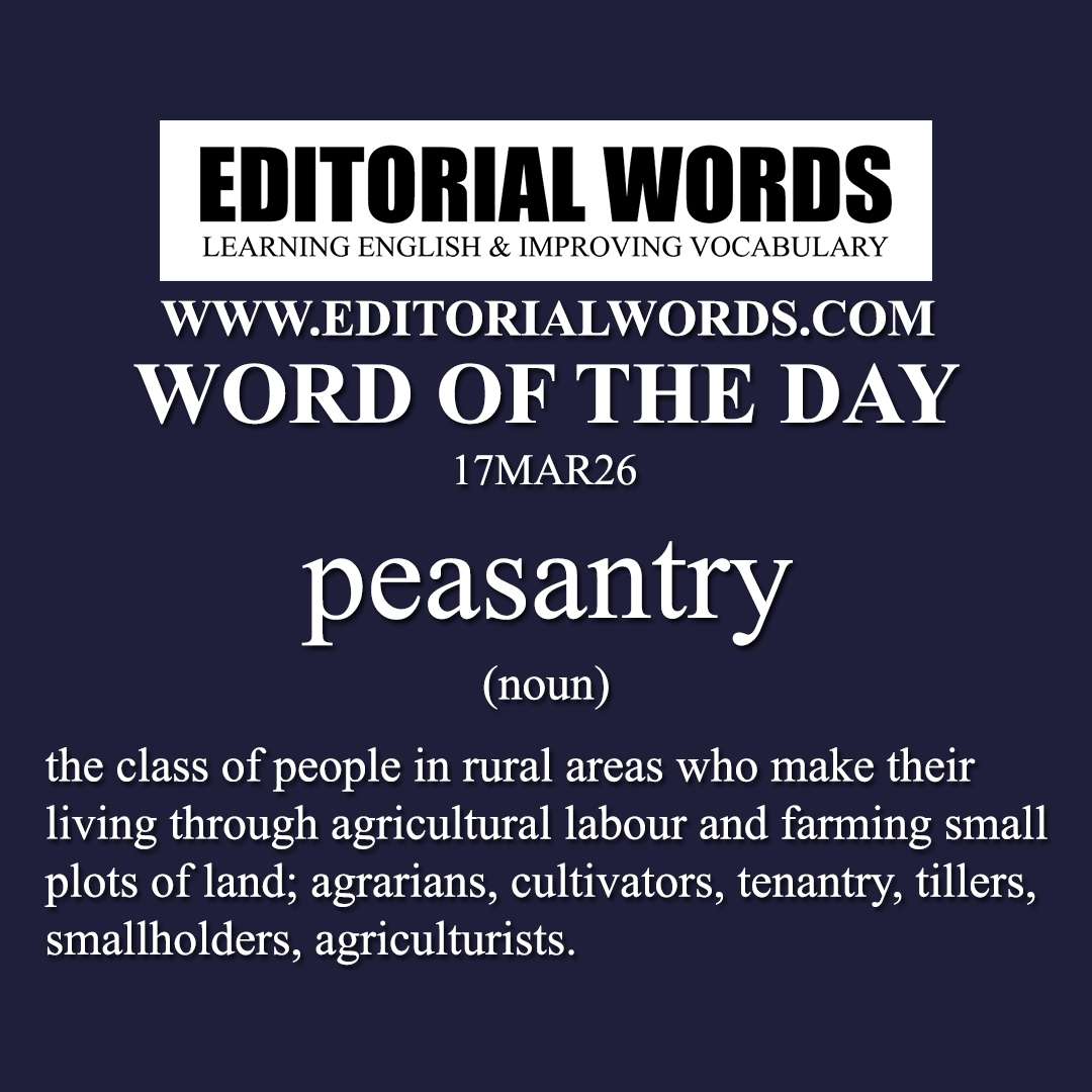 Word of the Day (peasantry)-17MAR26